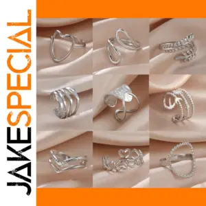 Geometric Open Stainless Steel Adjustable Ring