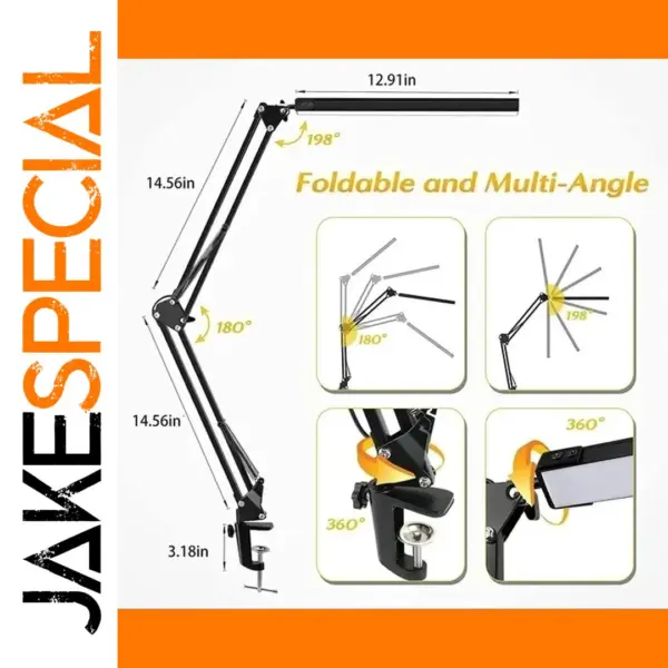 Dimmable 10W LED Desk Lamp with Clamp