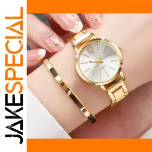Elegant Women's Quartz Watch and Bracelet Set