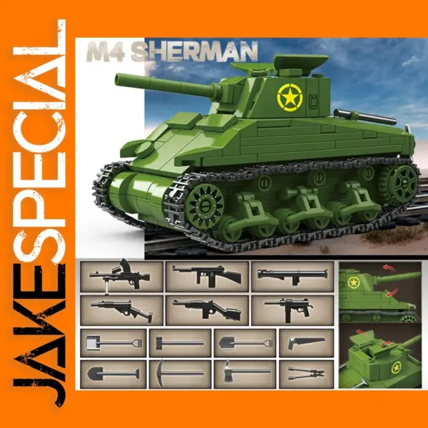 M4 Sherman Tank Building Block Set