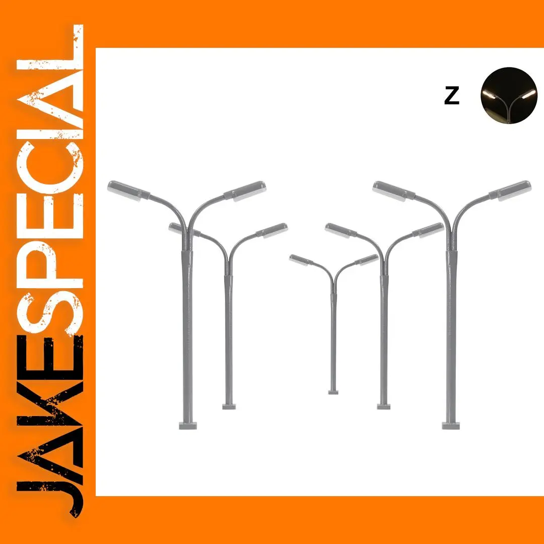 5pcs Z Scale Warm White LED Street Lights 1 5pcs Z Scale Warm White LED Street Lights