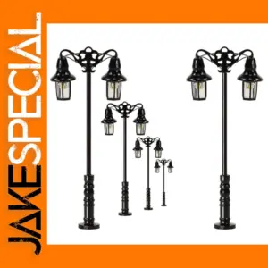 5pcs N Scale Double Headed Lamp Posts 47mm