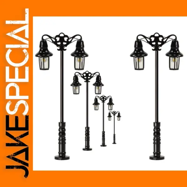 5pcs N Scale Double Headed Lamp Posts 47mm