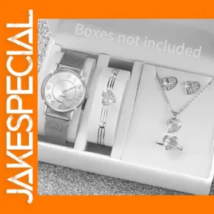 6PCS Women's Quartz Watch and Jewelry Set