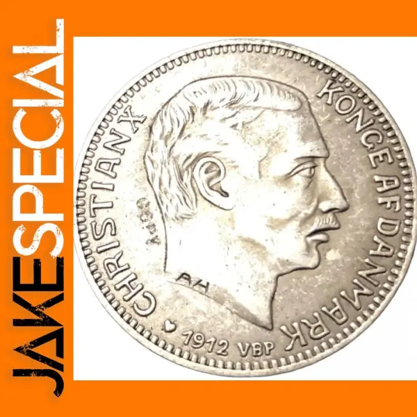 1912 Denmark 2 Kroner Christian X Silver Coin