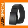 Men's Black Canvas Belt with Automatic Buckle