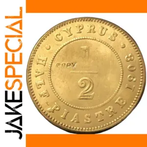 1908 Cyprus Half Piastre Bronze Coin Replica