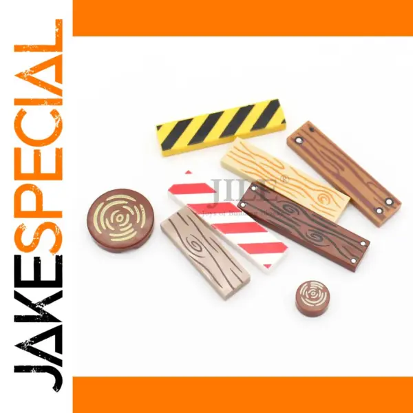 50pcs DIY Building Blocks with Wood Pattern