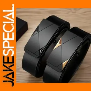 Men's PU Leather Business Belt with Automatic Buckle