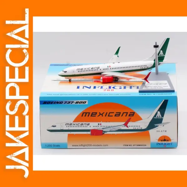 Mexicana Boeing 737-800 Diecast Model 1:200 Scale