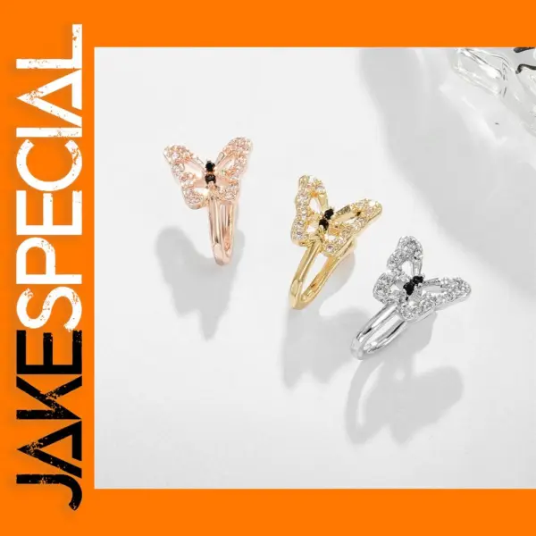 Crystal Butterfly Clip-on Nose Ring Earring