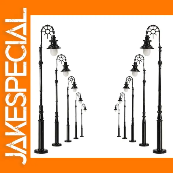 HO Scale Street Lamp Post Set - 10 Pieces