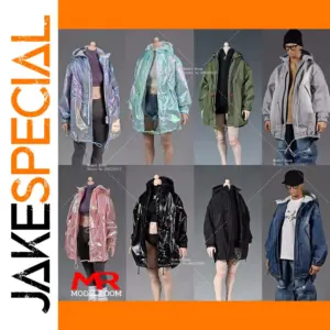 1/6 Female Hoodie Windbreaker for Action Figures