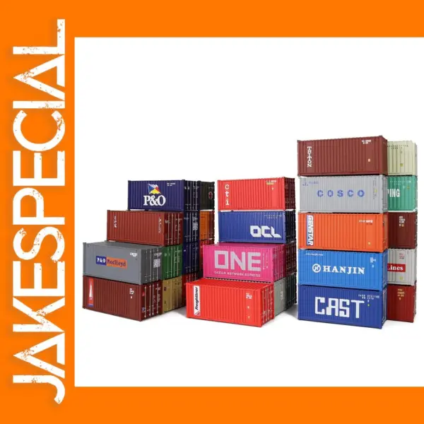 3pcs HO Scale 20ft Shipping Containers Set
