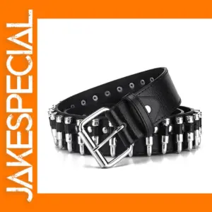 Punk Style Black Rivet Belt for Unisex