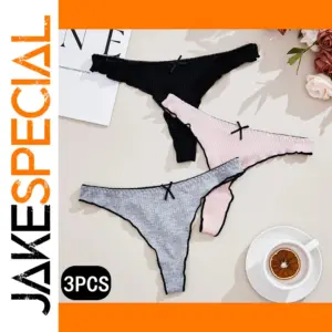 Cotton Low-Rise Women's Thongs Set 3pcs