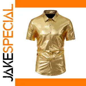 Metallic Short Sleeve Shirt for Men