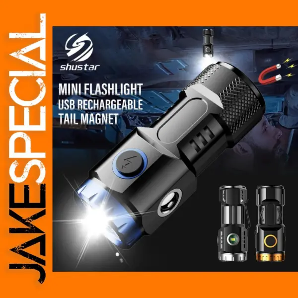 Rechargeable Mini LED Flashlight with Magnet