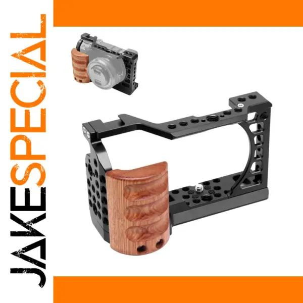 PULUZ Wood Handle Metal Camera Cage for Sony A6000