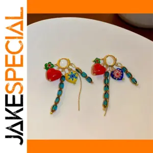 Geometric Heart-Shaped Drop Earrings for Women