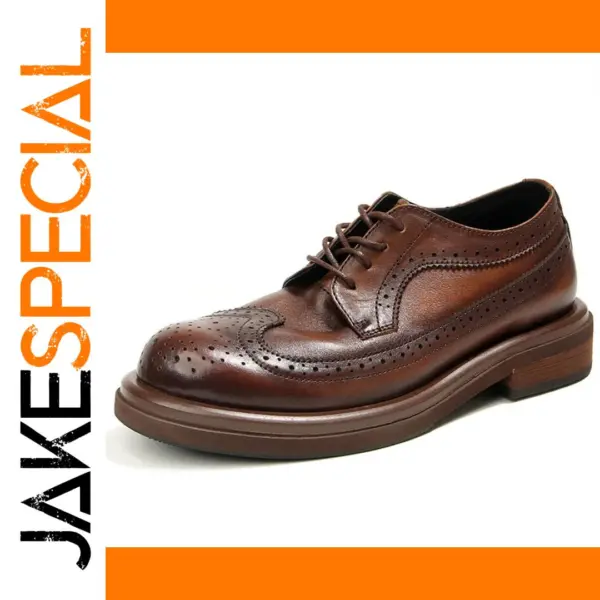 Genuine Leather Men's Casual Brogue Shoes