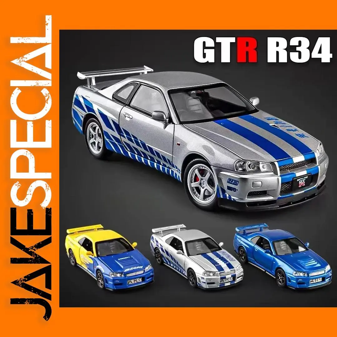 1:32 Nissan Skyline GTR R34 Diecast Model Car 1 1:32 Nissan Skyline GTR R34 Diecast Model Car