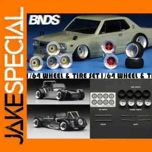 1/64 Scale Alloy Wheel and Tire Set 4pcs