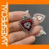 5pcs Gothic Heart Evil Eye Enamel Charms