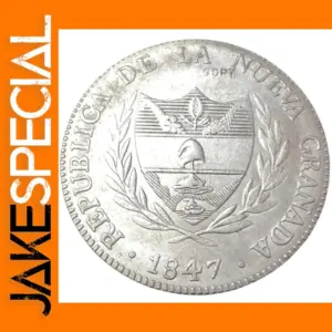 1847 Colombia 8 Reales Silver Plated Replica Coin