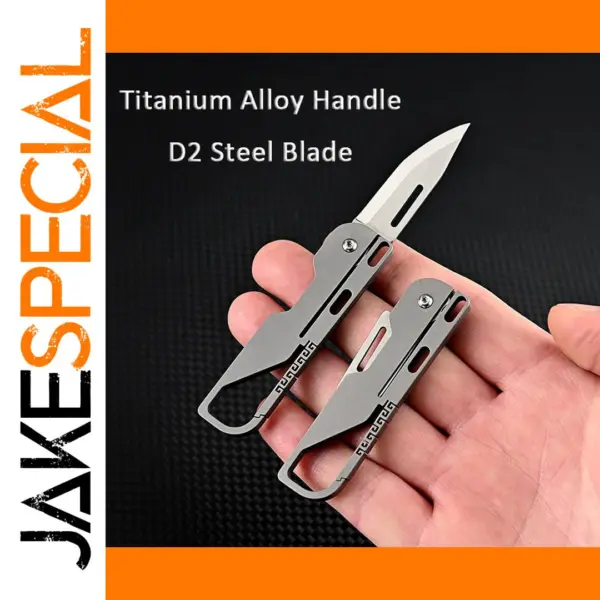 Titanium Alloy Folding Keychain Knife D2 Blade