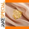 Filigree Gold Color Stainless Steel Ring for Women