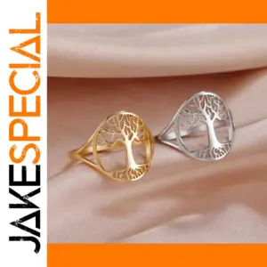 Tree of Life Stainless Steel Couple Ring