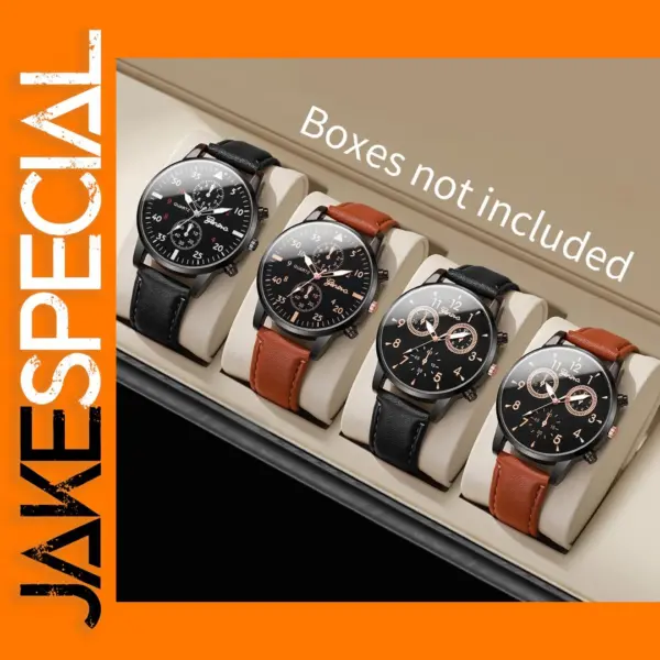 4PCs Men's Quartz Watch Set Stylish Collection
