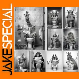 Animal Bathroom Humor Poster A4/A3 Size