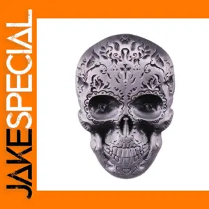 Gothic Skeleton Skull Enamel Brooch Pin