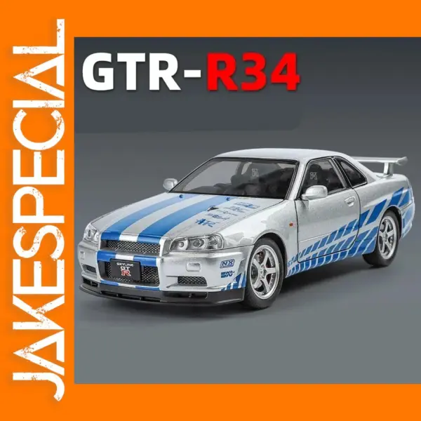 1:24 Nissan GT-R R34 Diecast Model Car