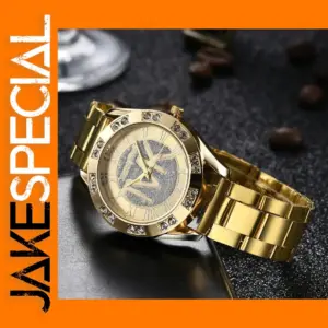 Luxury Women's Crystal Diamond Watch Gold