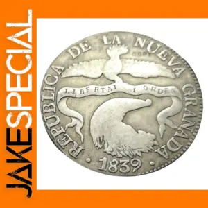 1839 Colombia 8 Reales Silver Plated Coin Copy