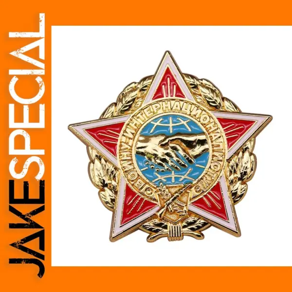 Soviet Red Star Badge Medal Copper Brooch