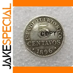1896 Puerto Rico 5 Centavo Replica Coin