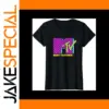 MTV Retro 80's Neon Pink Checkerboard Tee