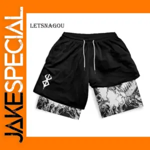 Men's Anime Print 2-in-1 Performance Shorts