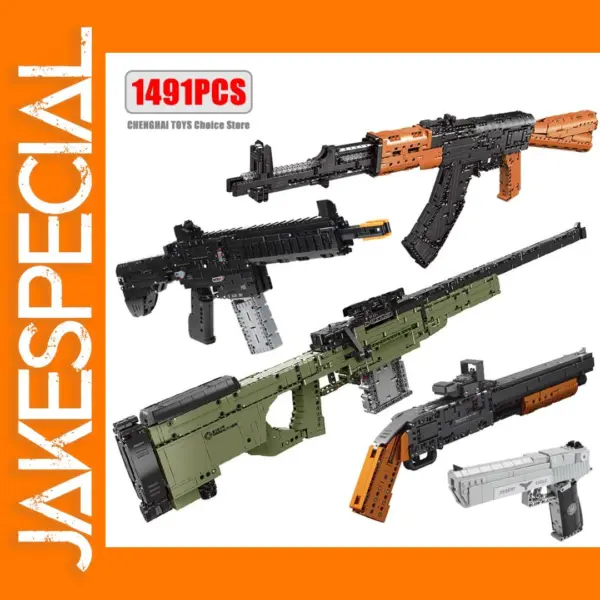 Military AK47 Sniper Rifle Building Blocks Set