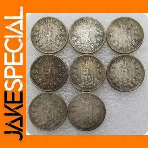 Vintage Norwegian Silver 50 Ore Replica Coin