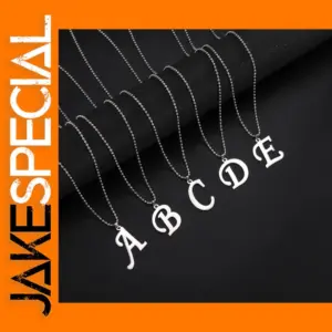 Stainless Steel Letter Pendant Necklace for Men