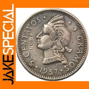 1937 Dominican Republic Silver Plated Copy Coin