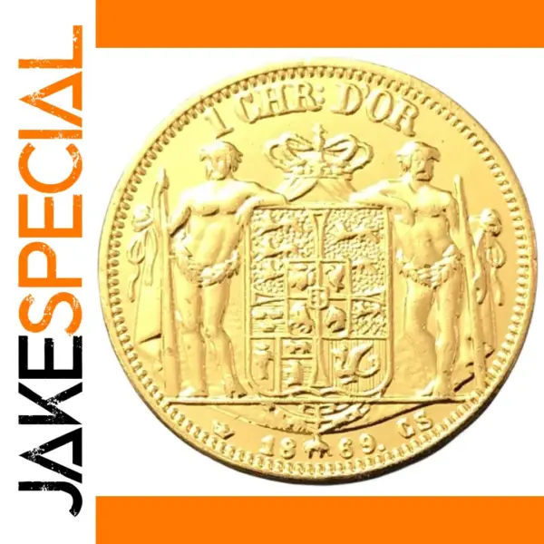 1869 Denmark 22K Gold Plated Copy Coin