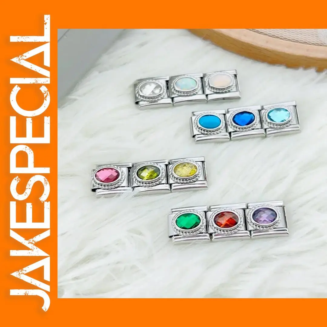12 Birthstone Charms for 9mm Bracelet 1 12 Birthstone Charms for 9mm Bracelet