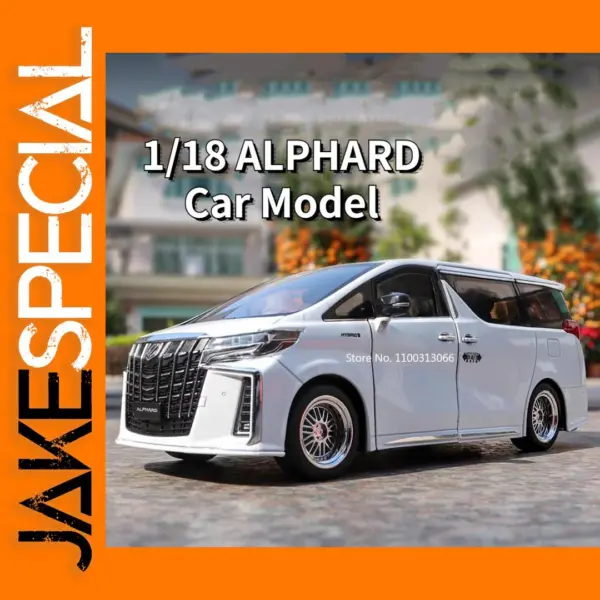 1/18 Scale White Alphard Alloy Model Car