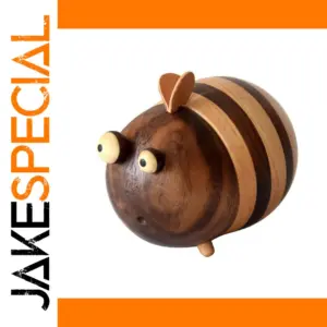 Bee-Shaped Wooden Toothpick Holder Box